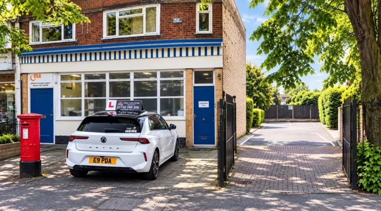 pro drivers academy learner car parked outside wanstead driving test centre